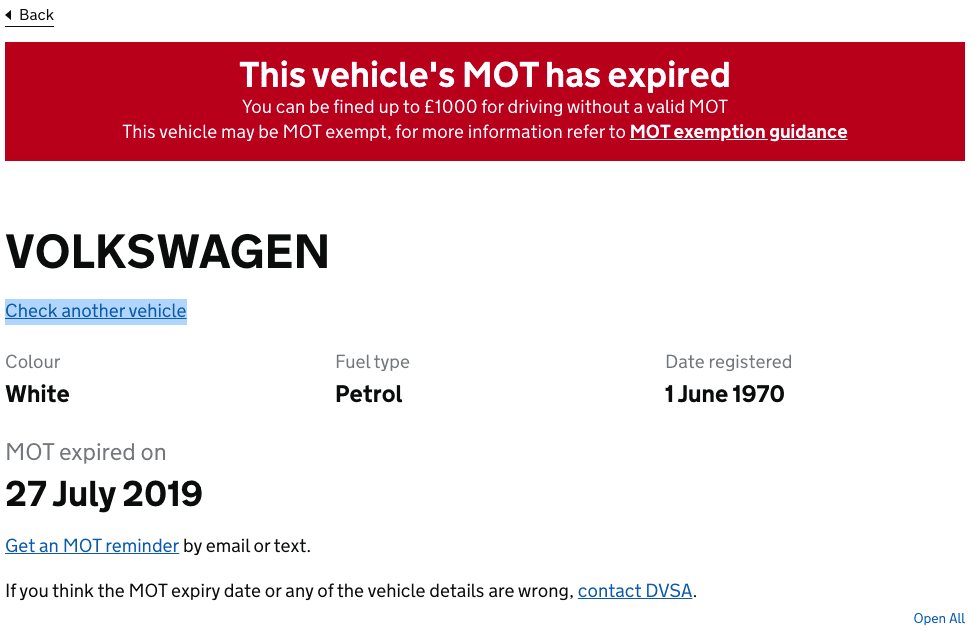 Expired Mot