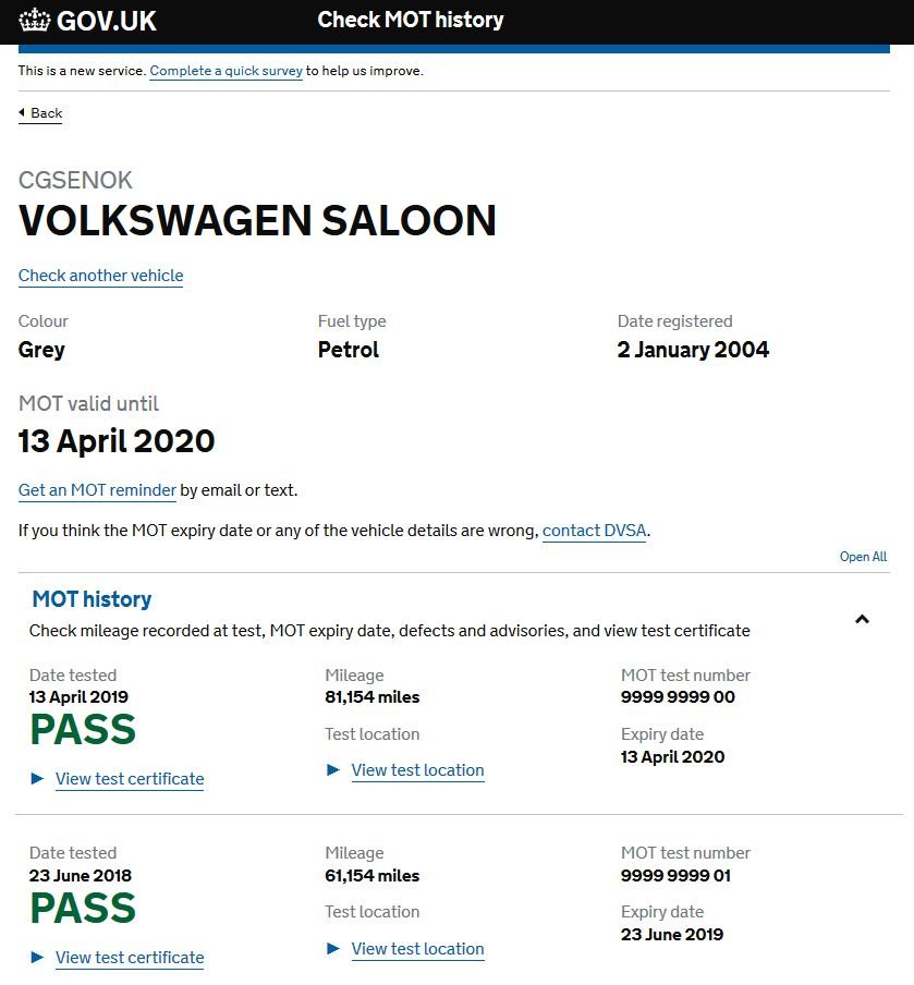 Mot Certificate